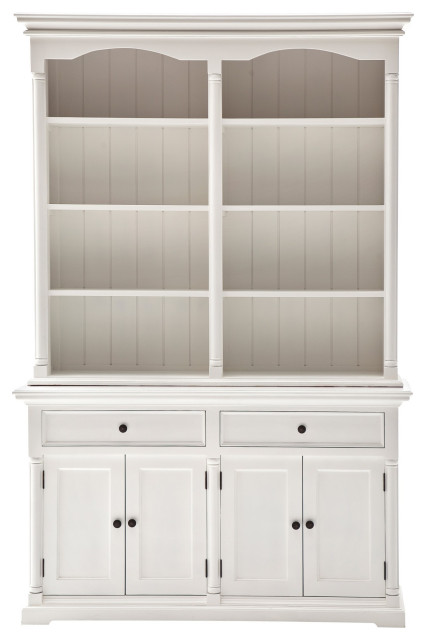 Classic White Hutch Cabinet - Traditional - China Cabinets And Hutches ...
