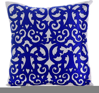 Blue Arabic Pattern Applique Silk Shop Arabic Pillow Cases online