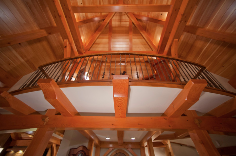 Example of a mountain style home design design in Minneapolis