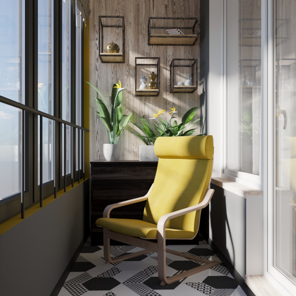 Интерьер компактной лоджии.