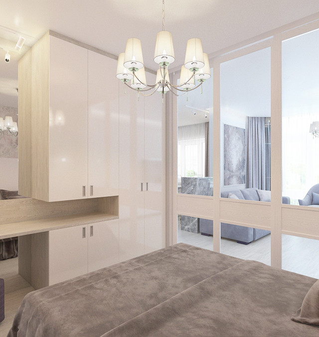 Визуализация кухни-гостиной, спальни