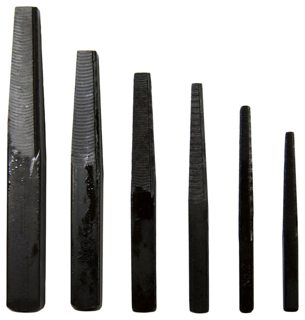 Assorted Square Flute Screw Extractors, Set of 6 Industrial Power