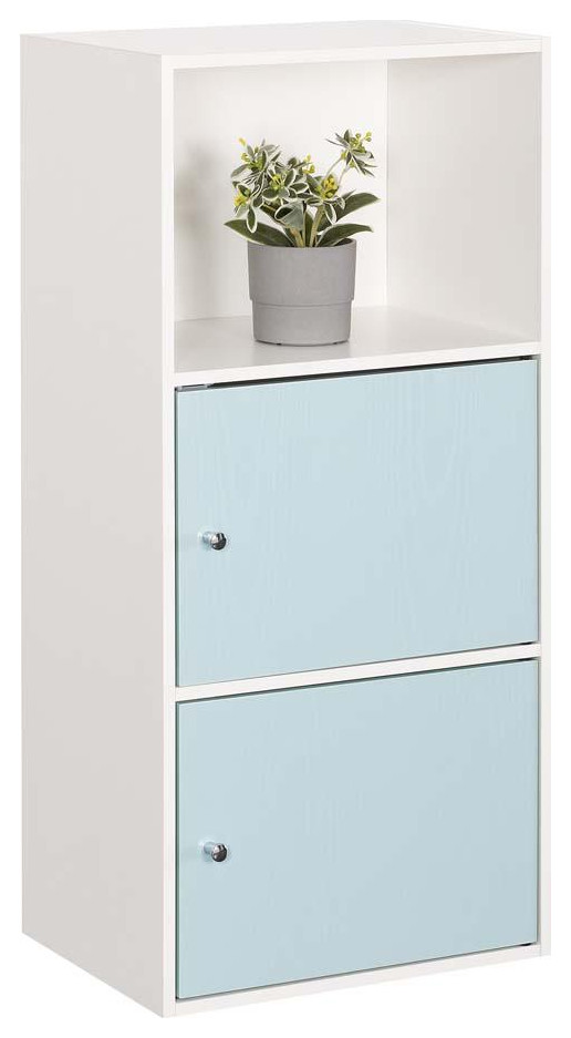 Xtra Storage 2 Door Cabinet with Shelf, White/Seafoam