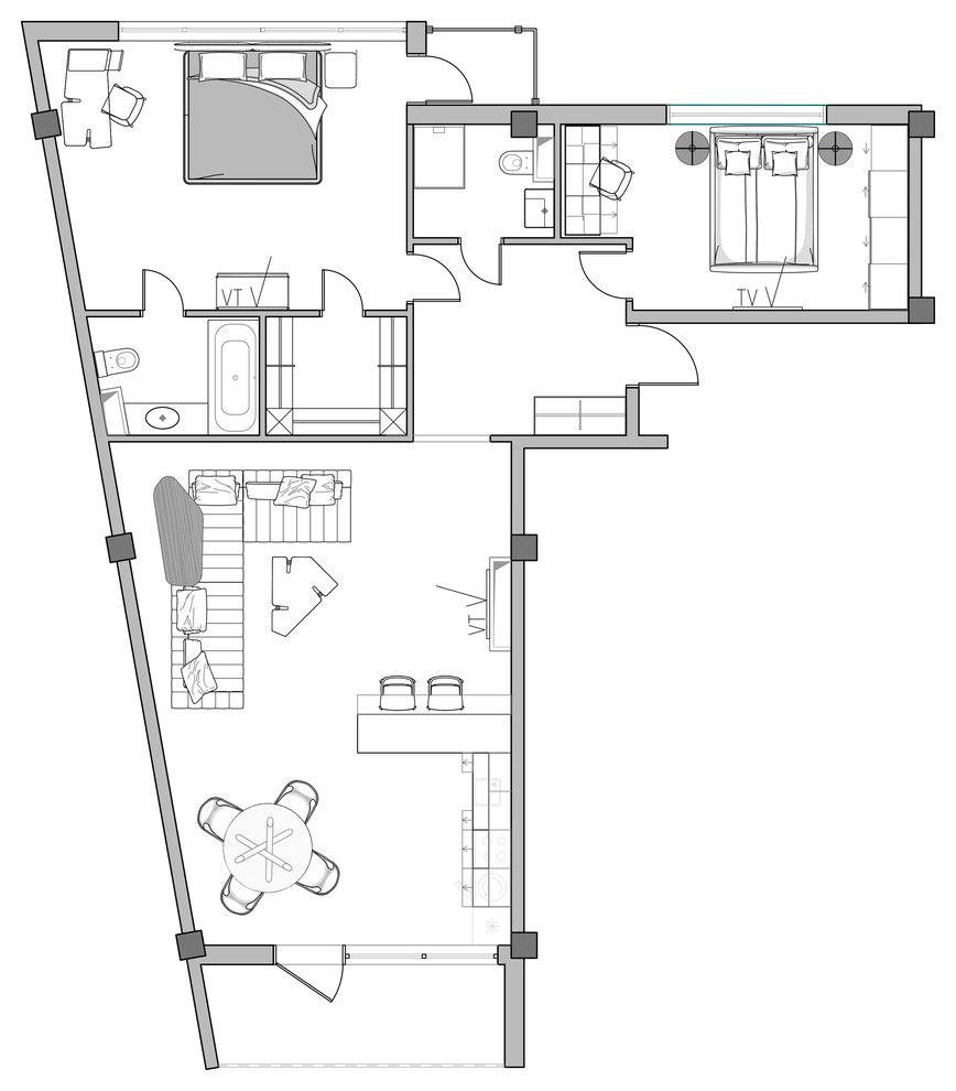 2-ух комнатная квартира в стиле Ар Деко.