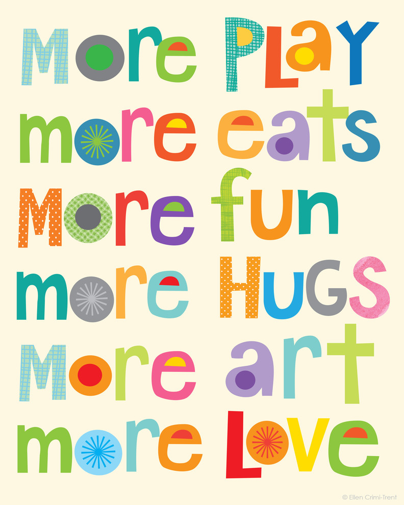 "More Play, More Hugs" Print, 11"x14"