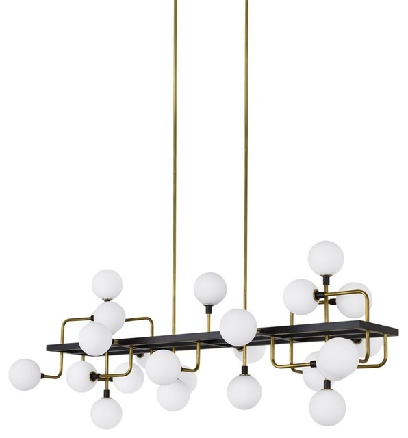 Viaggio Linear Suspension Light Opal Brass Contemporary Pendant Viaggio Linear Suspension Light Opal Brass Contemporary Pendant Lighting By Lamps Expo