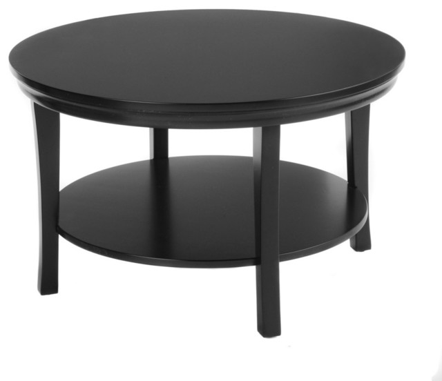 Lion Sports 30 Round Coffee Table With Lower Shelf 30 Round Coffee Table With Lower Shelf Black Tables