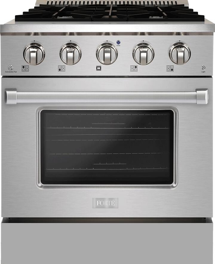 Forte FGR304BSS 30inch Freestanding Gas Range with 4 Sealed Burners, 3.