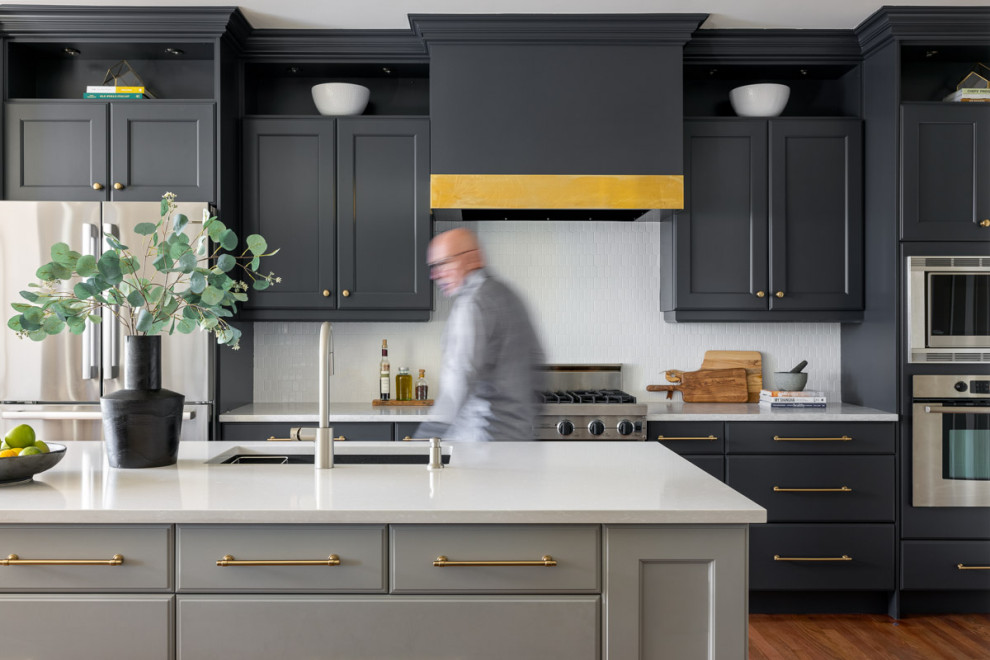 Transitional kitchen photo in Calgary
