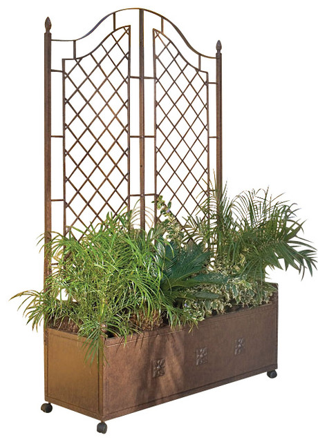 Planter Trellis Traditional Outdoor Pots And Planters By H Potter