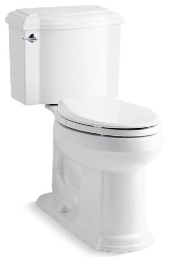 Kohler Devonshire 2-Piece Elongated 1.28 GPF Toilet w/ Left-Hand Lever, White