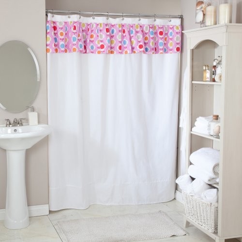 Chooty Duck White with Petal Pusher Candy Valance Shower Curtain