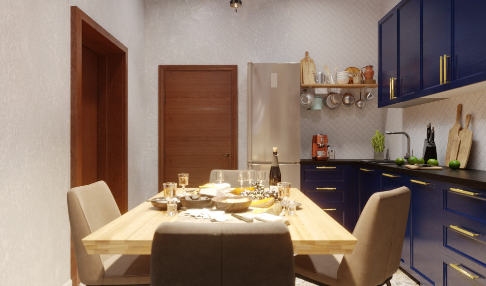 кухня в синих тонах