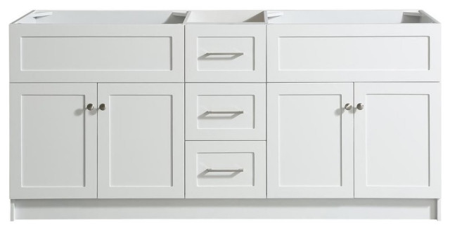 Ariel Hamlet 72" Double Sink Base Cabinet - Transitional - Bathroom ...