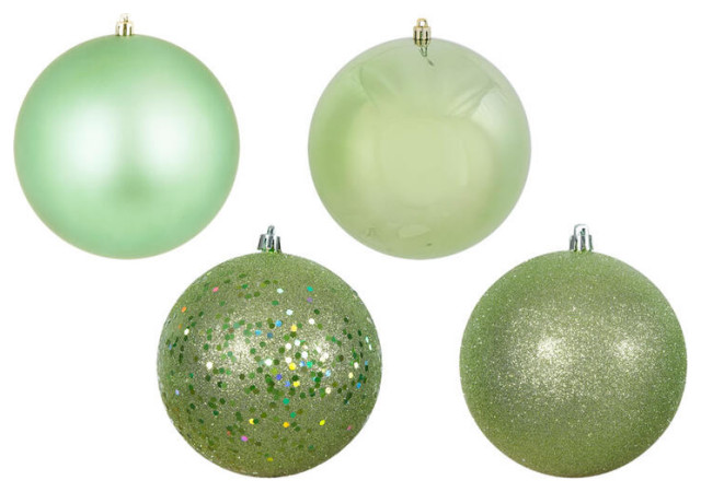 Vickerman 12 Celadon 4-Finish Ball Ornament Set.Includes 4 Ornaments per Box