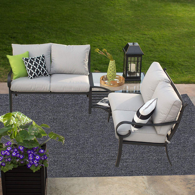 Indoor Outdoor Area Rugs, 6' x 9' Oval - Contemporary - Outdoor Rugs ...