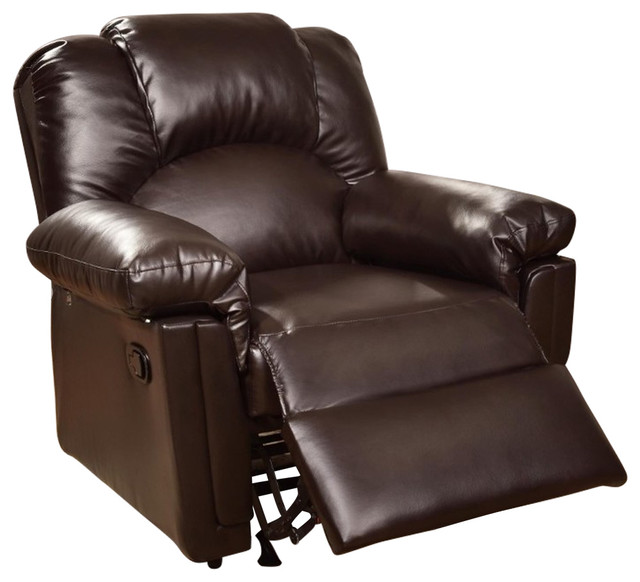 Bonded Leather Rocker/Recliner, Brown - Contemporary - Recliner Chairs ...