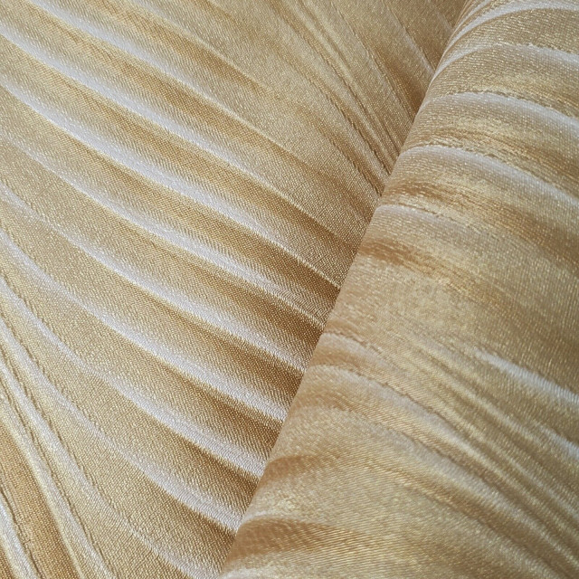 Modern Zig zag wave lines Yellow gold metallic faux fabric textured ...