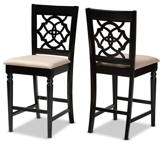 Arden Sand Espresso Browned 2-Piece Wood Counter Stool Set