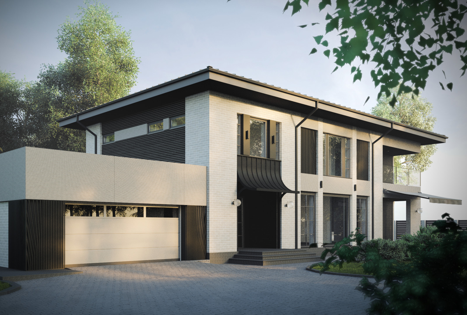 Загородный дом в стиле современный ар-деко