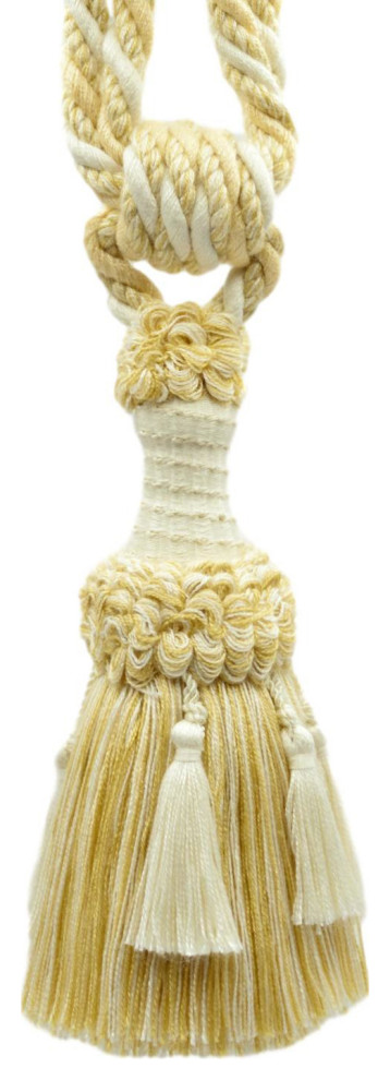 D05 Set of 4|Old Gold|Tassel Tieback|6" Tassel 30" Spread|Style# TBEMP6 Color D05 Set of 4|Old Gold|Tassel Tieback|6" Tassel 30" Spread|Style# TBEMP6 Color