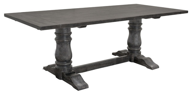 Rustic Smoked Gray Rectangular Dining, Rustic Gray Dining Table