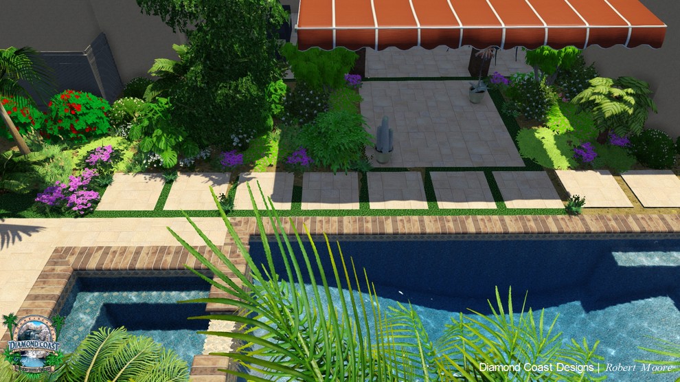 A new planting area around the renovated swimming pool