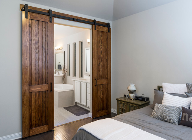 Douglas Fir Bi-Parting Master Bath Doors
