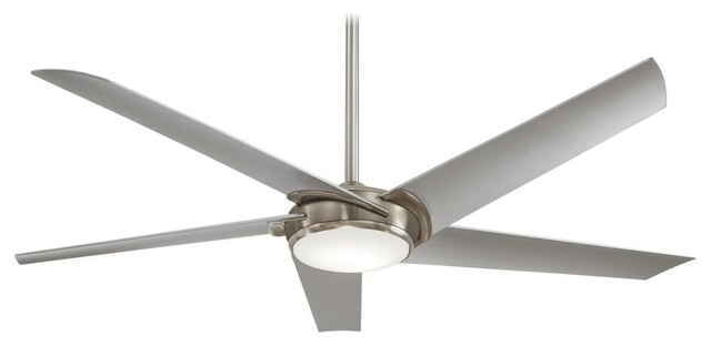 Minka Aire Raptor 1 Led Light 60 Inch Ceiling Fan In Brushed Nickel