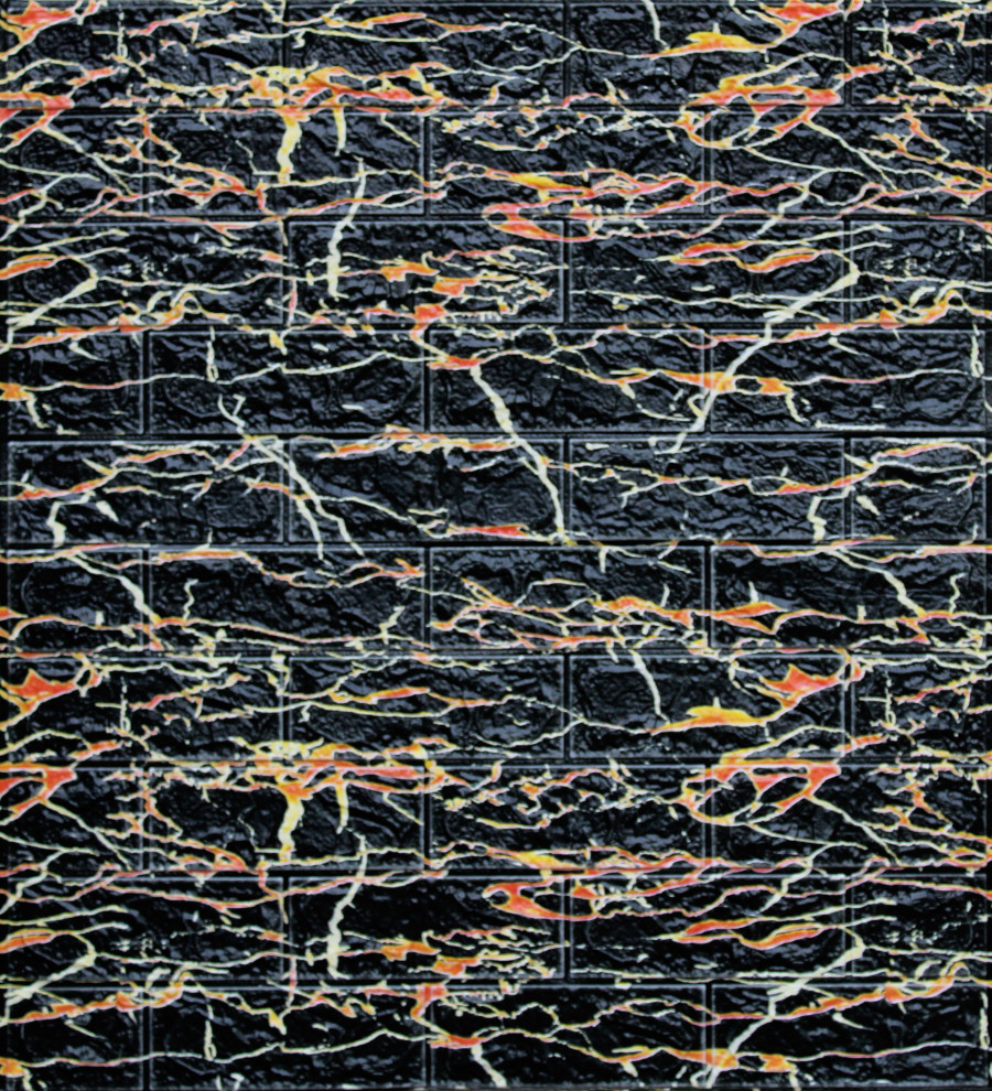 Black Orange Red Faux Brick 3D Wall Panels Modern Wall Panels by