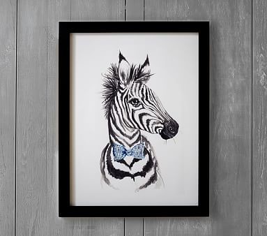 Dapper Zebra Wall Art by Minted(R) 30x40, Gray