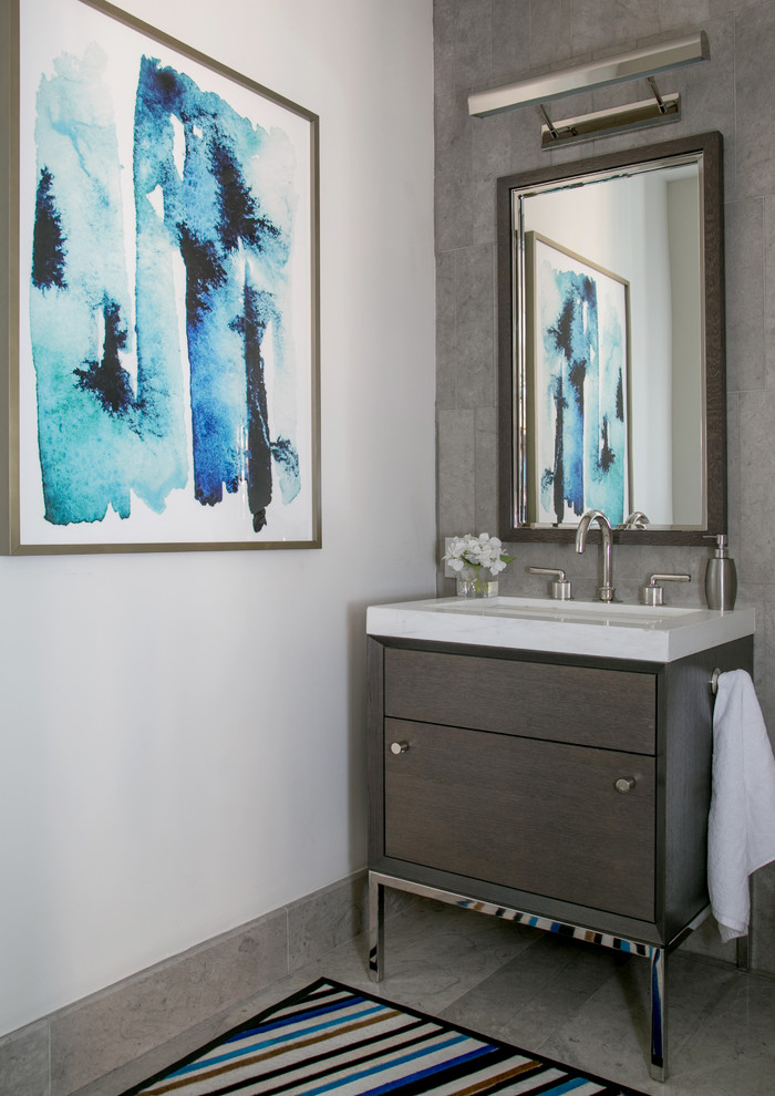 Bold Glamour Manhattan Apartment - Contemporary - Powder Room - DC ...