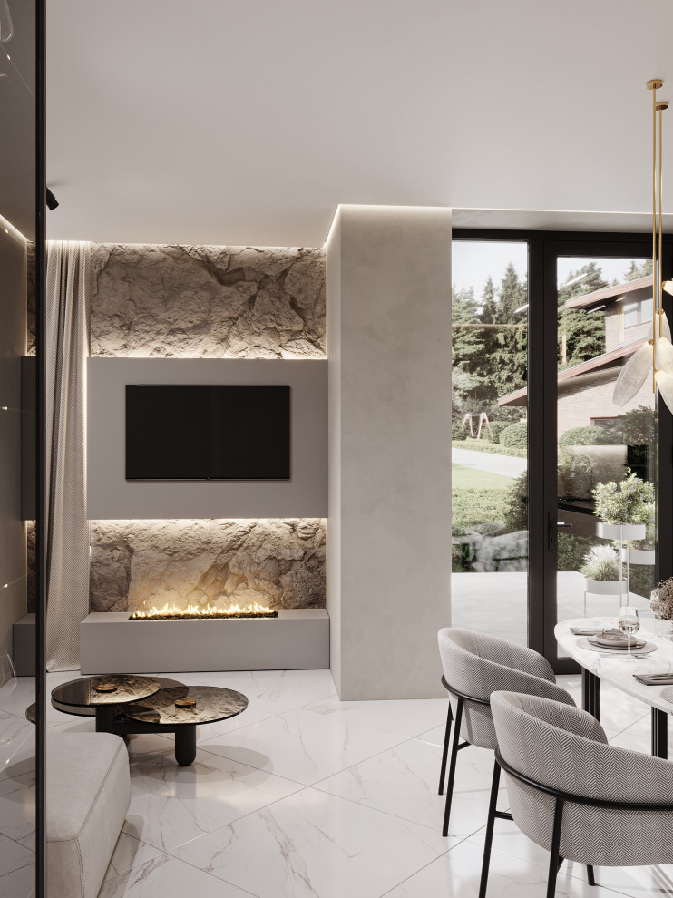 Совмещённая кухня-гостиная