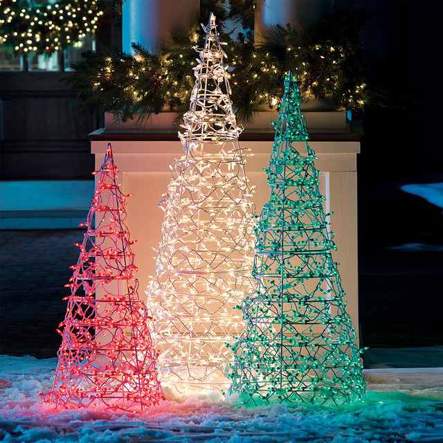 72" Transparent Lighted Cone Tree - Frontgate - Christmas Lights