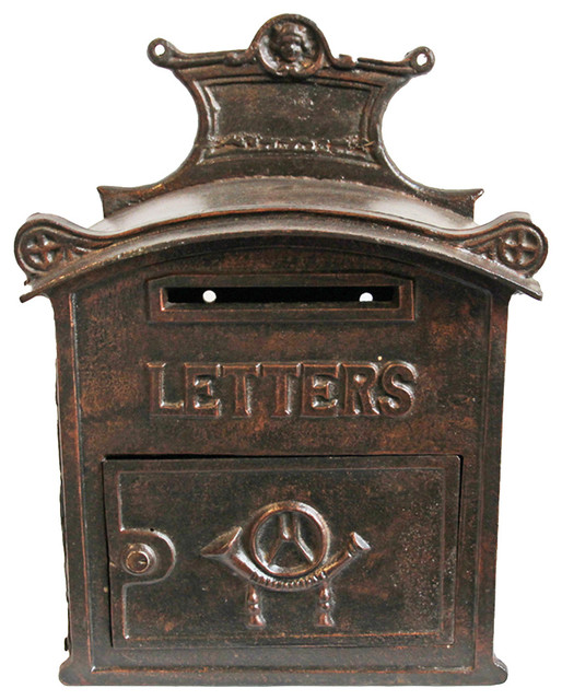 Consigned Antique Iron Mail Box - Traditional - Mailboxes - by Design