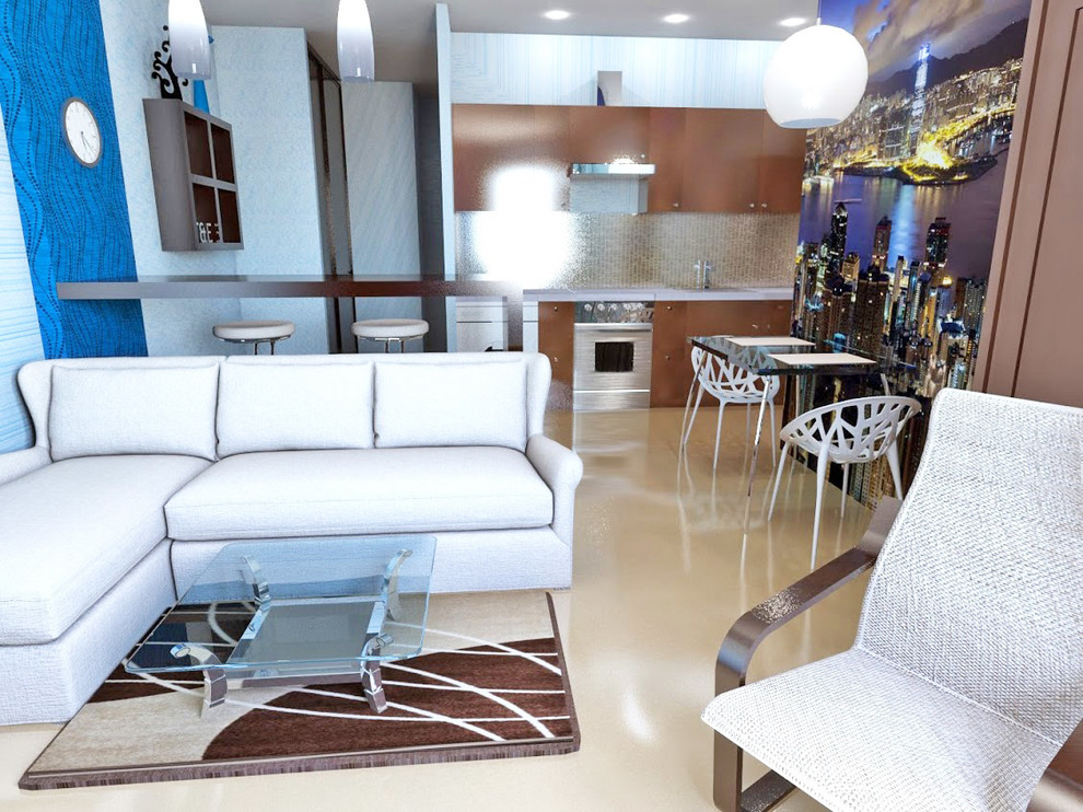 Гостиная с видом на город