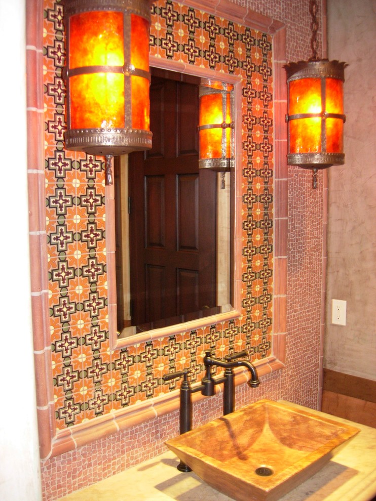 Design ideas for a traditional powder room in Orange County.
