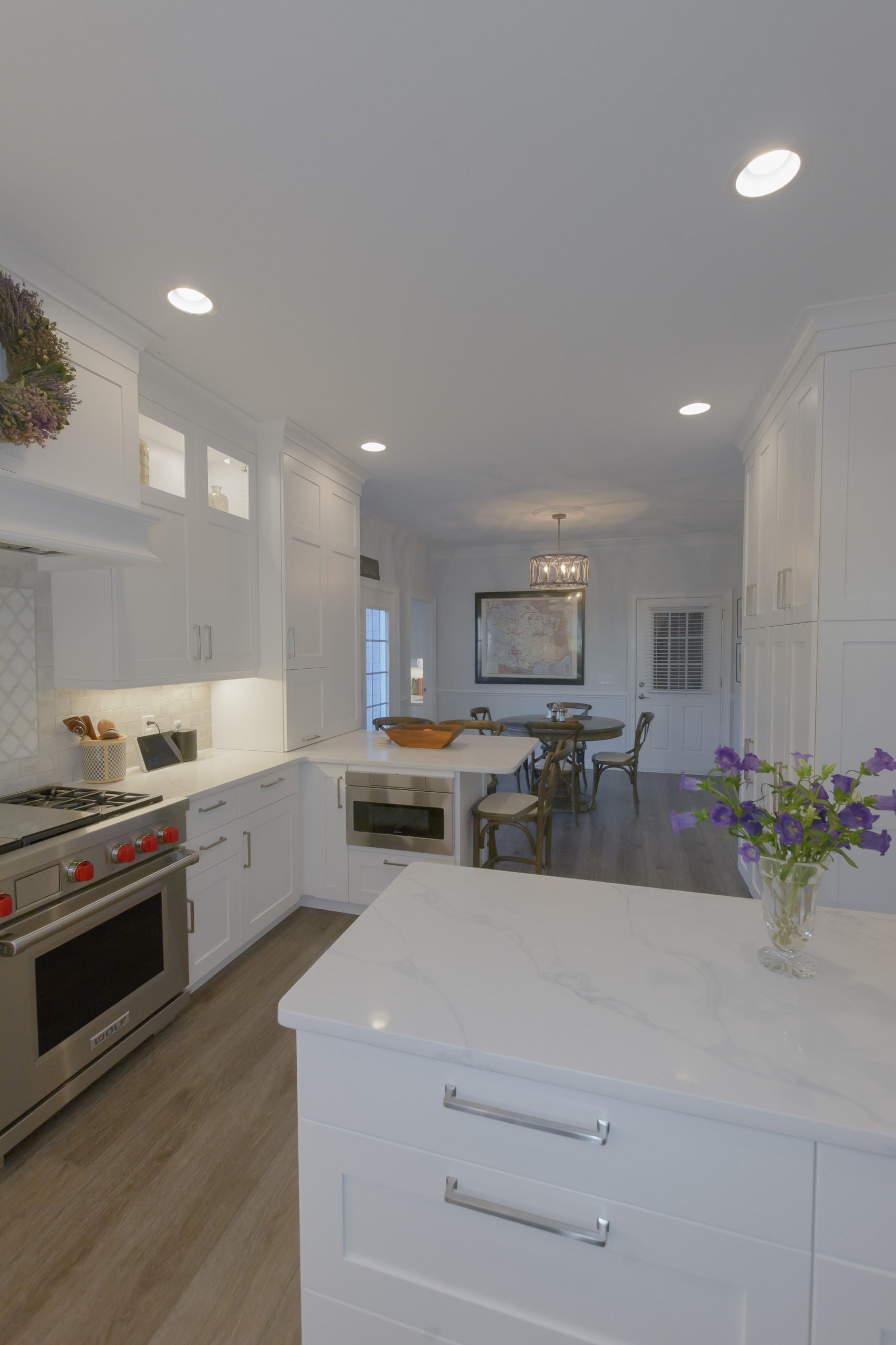 Pawley's Island simple wihite kitchen, laundry room, bathroom, and closet
