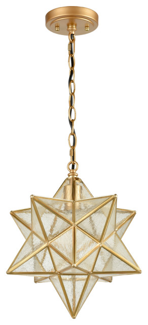Brass Golden Moravian Star Pendant Light Star Glass Lights, 14 ...