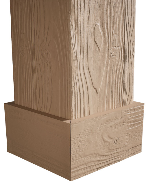 Sandy Textured Column Sand Blasted Endurathane Faux Wood Column Wrap, 16