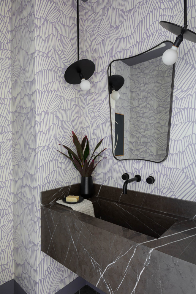 Powder room - modern powder room idea in San Francisco