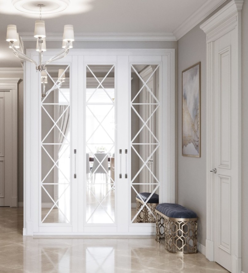 Коридор в проекте квартиры 120 кв.м в ЖК Мосфильмовский