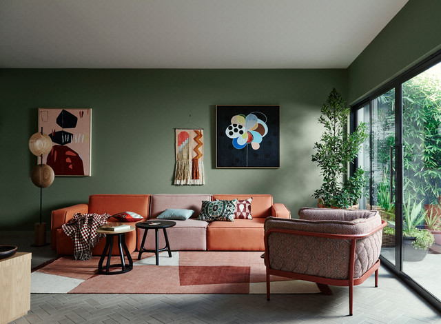 House & Home - Color Palette Inspiration: Olive Green, Petrol Blue & Warm  Pink