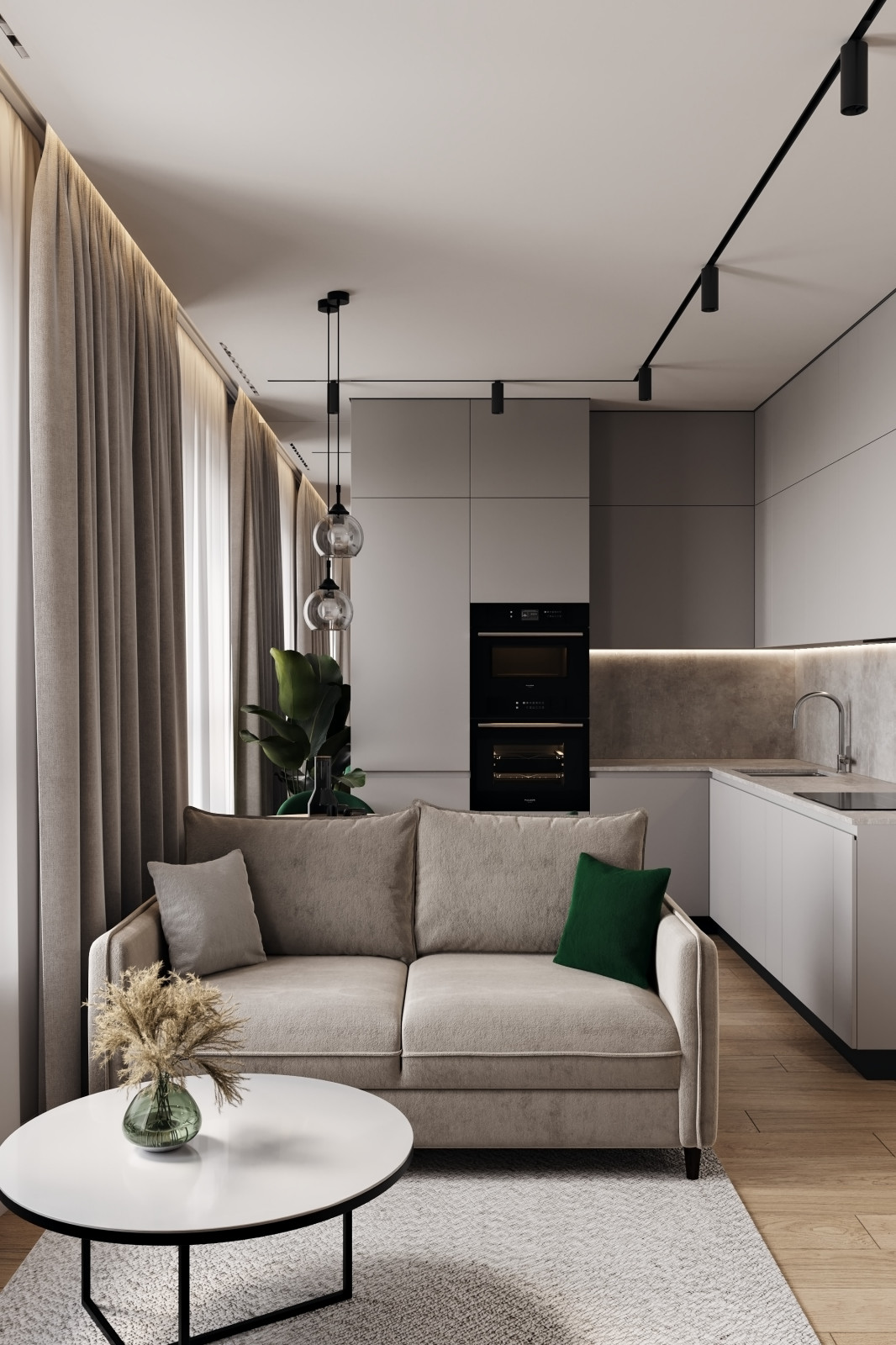 Дизайн интерьера квартиры в современном стиле в ЖК Селигер Сити, Москва