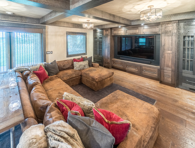 A RUSTIC "dream basement" montagne-salle-de-sejour