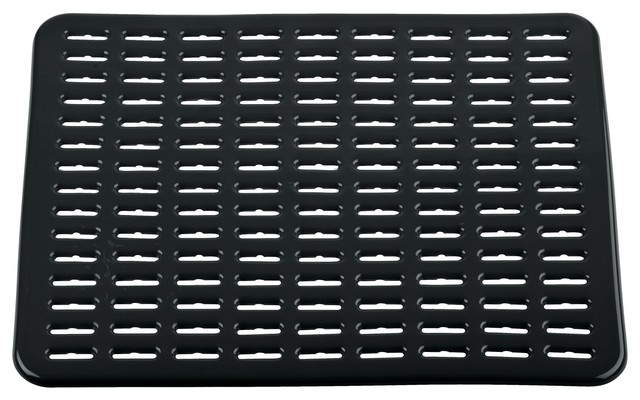 Idesign Syncware Kitchen Sink Protector Mat Black Contemporary