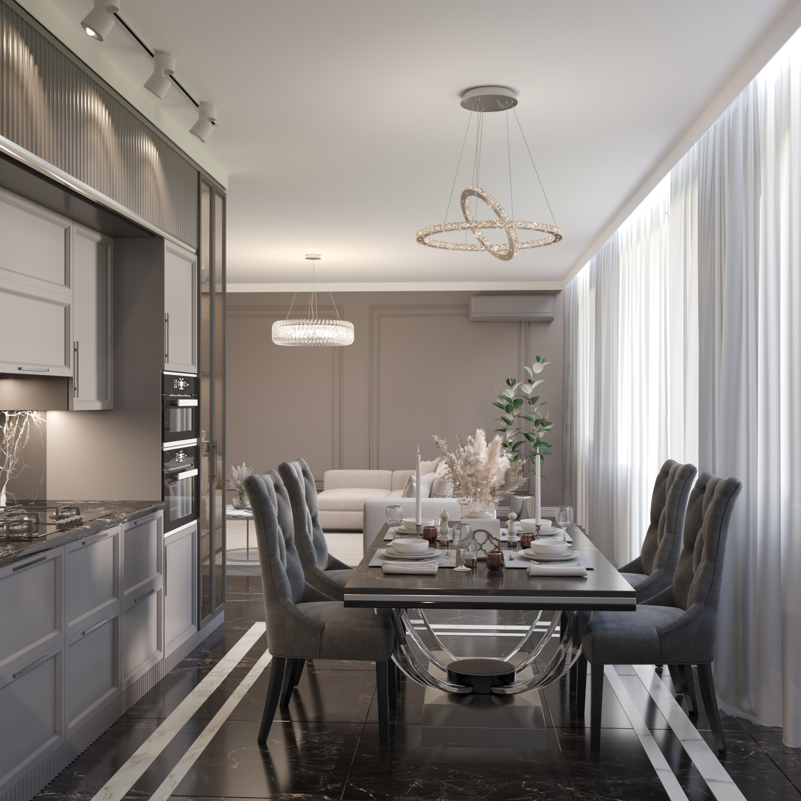 Визуализация интерьера помещений жилого дома