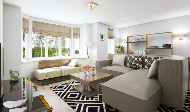 Saffron Heights contemporary-vardagsrum
