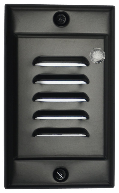 Nicor Led Step Light With Photocell And Horizontal Vertical Nicor Led Step Light With Photocell And Horizontal Vertical Faceplates Blac