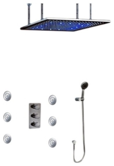 Large Ceiling Round Rain Shower Head Set With Body Sprays Large Ceiling Round Rain Shower Head Set With Body Sprays Contemporary Showerheads And By Fontana Showers